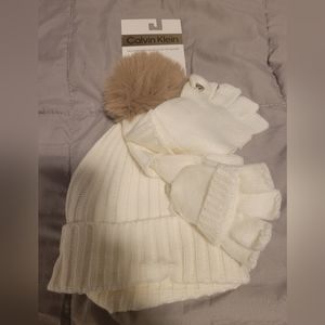Calvin Klein beanie and gloves